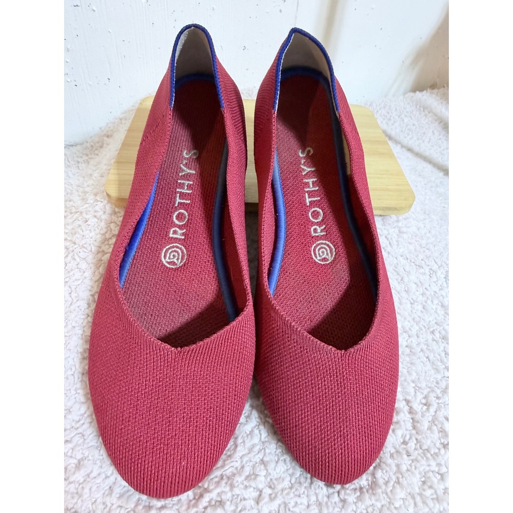 Rothys The Point Raspberry Pink Knit Pointed Toe Flats Women Size 8.5
